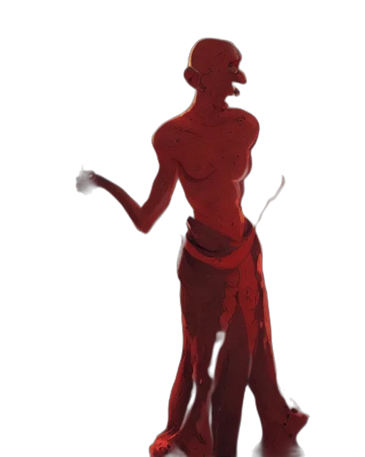 staff, dress, mask, creature, concept art, 3d render, fantasy art, pixel art transparent PNG cut-out
