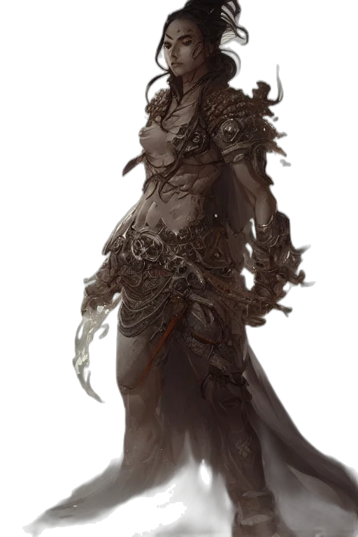 creature, dress, mask, staff transparent PNG cut-out