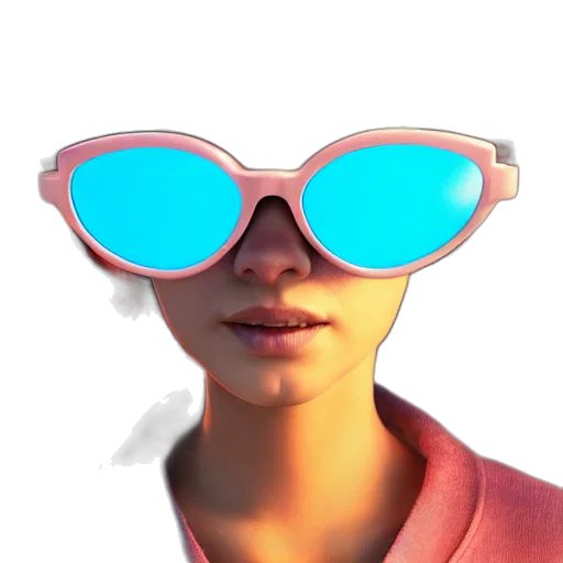 face, mask, hat, jacket, 3d render, vaporwave, concept art, photorealistic transparent PNG cut-out