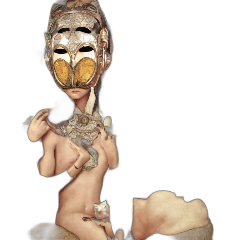 mask, creature, animal, face, 3d render, concept art, fantasy art, photorealistic transparent PNG cut-out