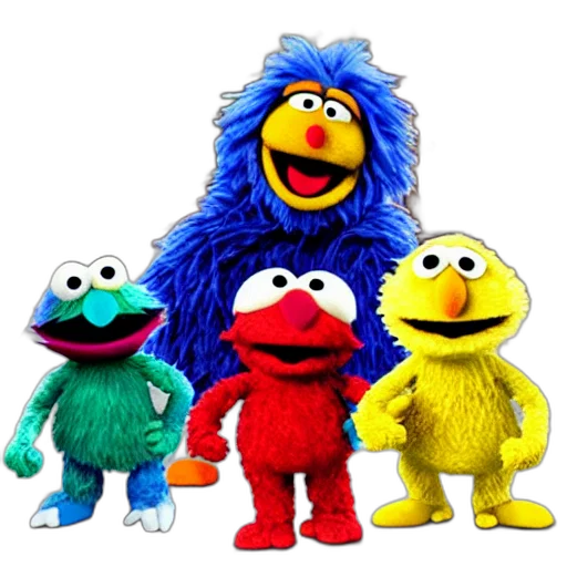 animal, staff, 3d render, concept art, sesame, street, characters, bank transparent PNG cut-out