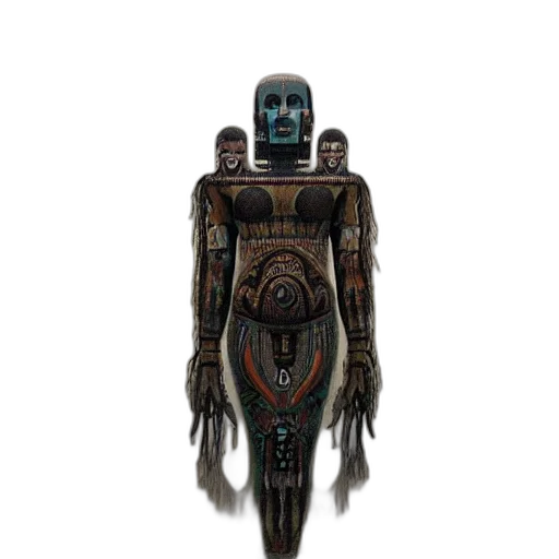 robot, mask, jewelry, staff transparent PNG cut-out