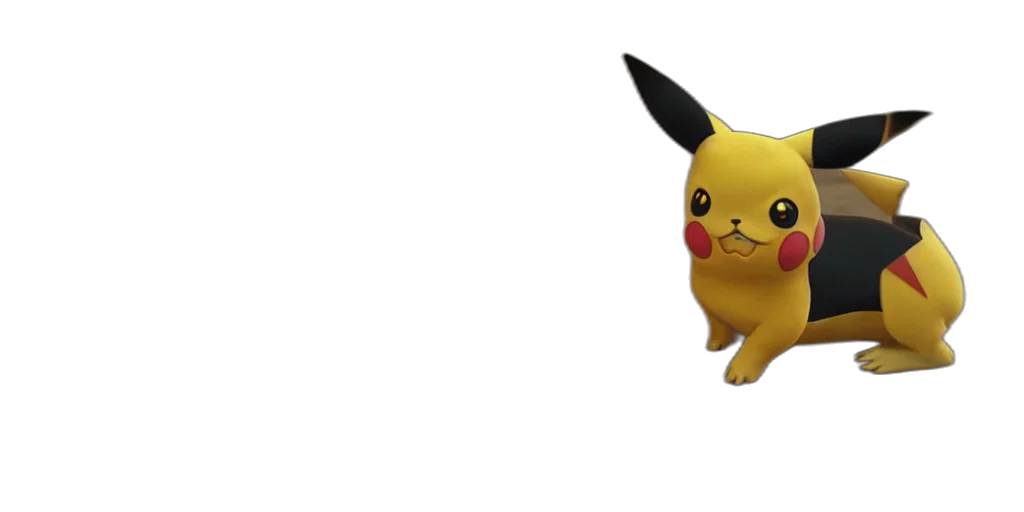 animal, creature, staff, hat, 3d render, concept art, pixel art, pikachu transparent PNG cut-out