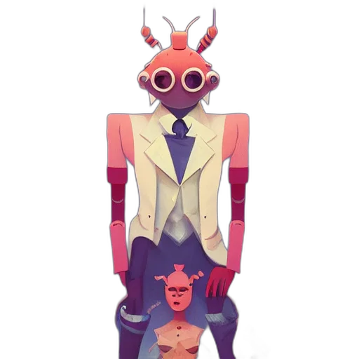mask, robot, creature, staff transparent PNG cut-out
