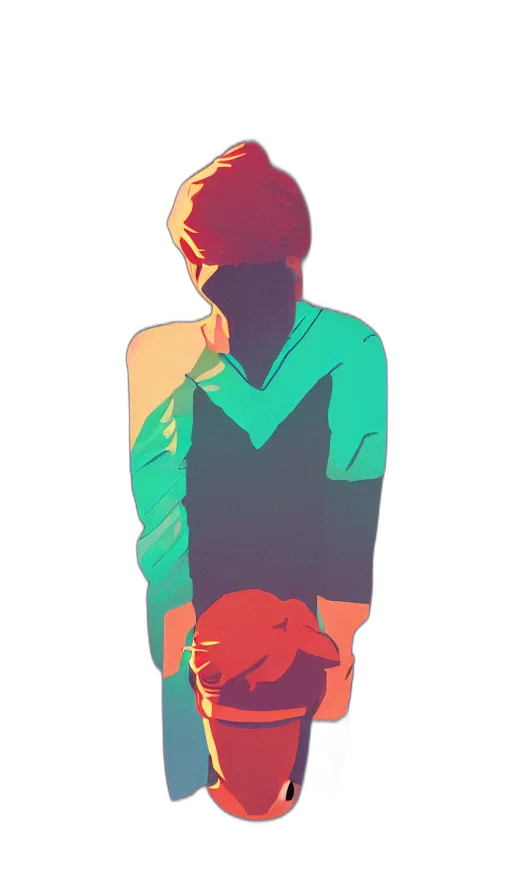 jacket, mask, robot, face, pixel art, comic book art, concept art, anime transparent PNG cut-out