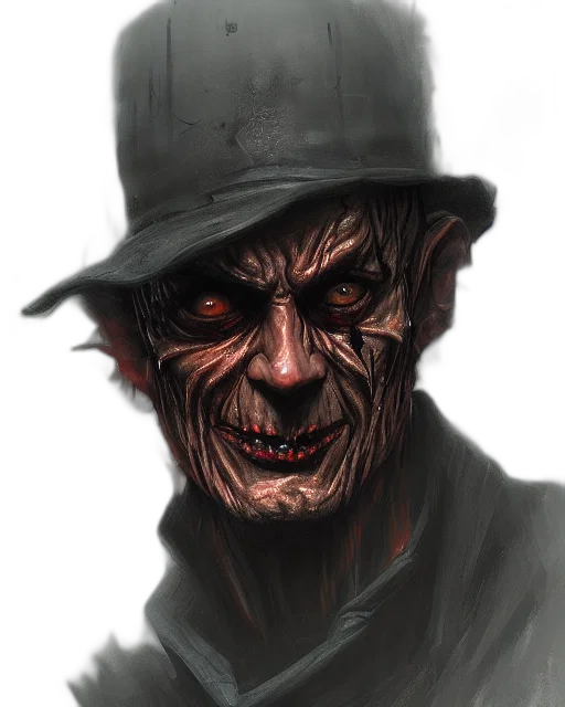 face, hat, creature, mask, concept art, fantasy art, comic book art, photorealistic transparent PNG cut-out