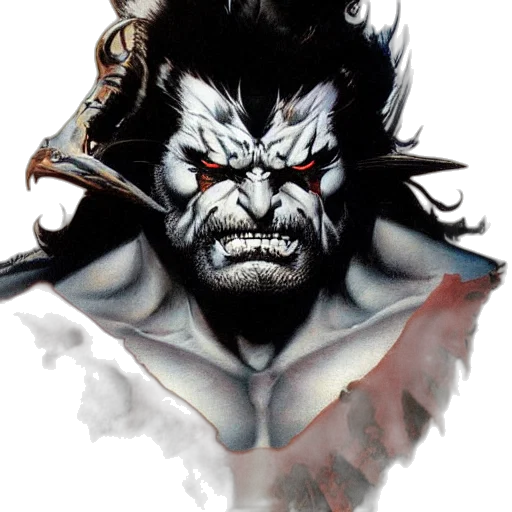 face, mask, comic book art, concept art, fantasy art, photorealistic, lobo, painting transparent PNG cut-out