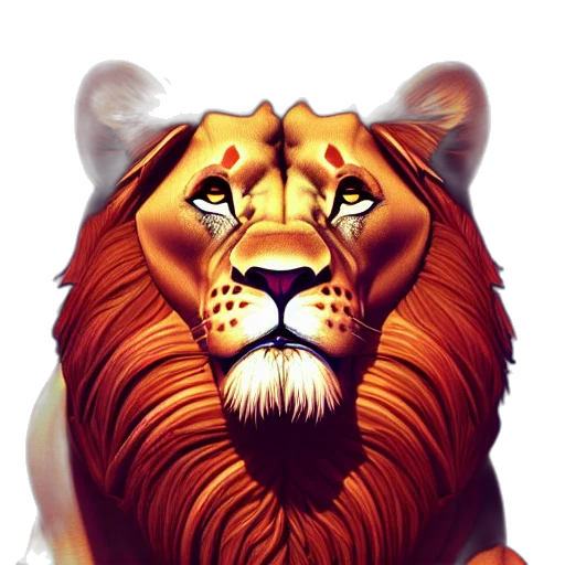 animal, crown, 3d render, photorealistic transparent PNG cut-out