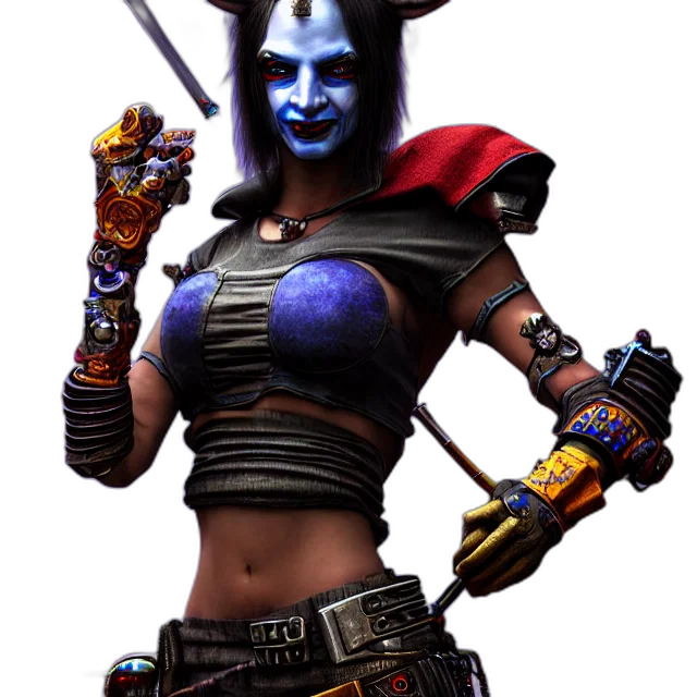 mask, weapon, staff, concept art, fantasy art, pixel art, cyberpunk, blue transparent PNG cut-out