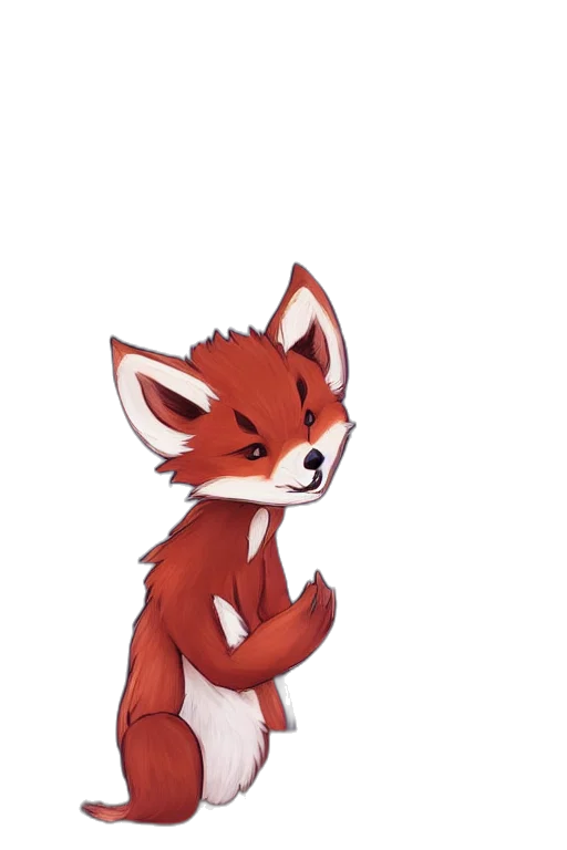 staff, creature, animal, pixel art, concept art, watercolor, cartoon, red transparent PNG cut-out