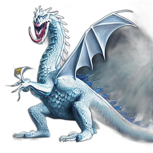 dragon, creature, concept art, fantasy art, 3d render, photorealistic, blue, large transparent PNG cut-out