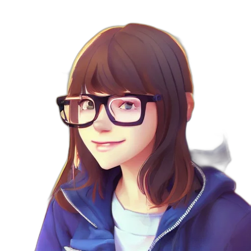 face, jacket, staff, anime transparent PNG cut-out