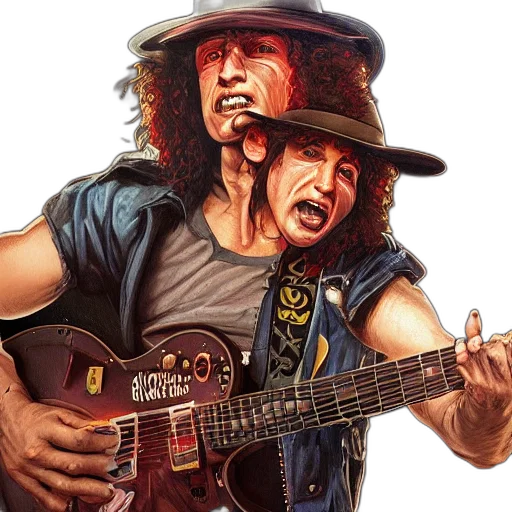 photorealistic, concept art, comic book art, slash, portrait, guns, roses, intricate transparent PNG cut-out