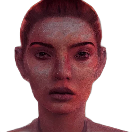 face, mask, creature, robot, photorealistic, 3d render, concept art, fantasy art transparent PNG cut-out