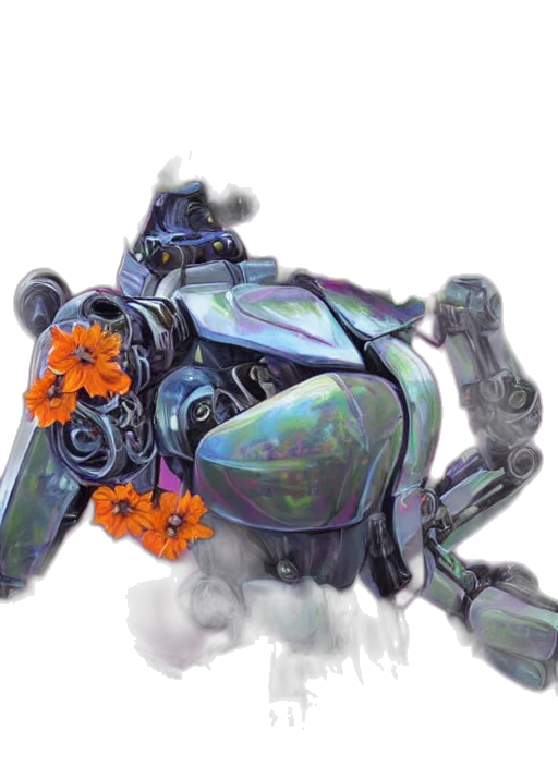 robot, weapon, concept art, fantasy art, photorealistic, watercolor, colourful, vfx transparent PNG cut-out
