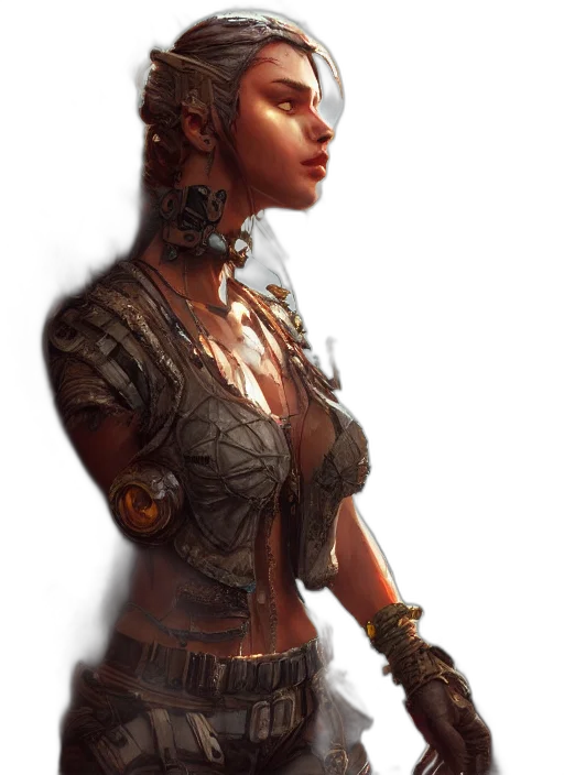 robot, face, dress, staff transparent PNG cut-out