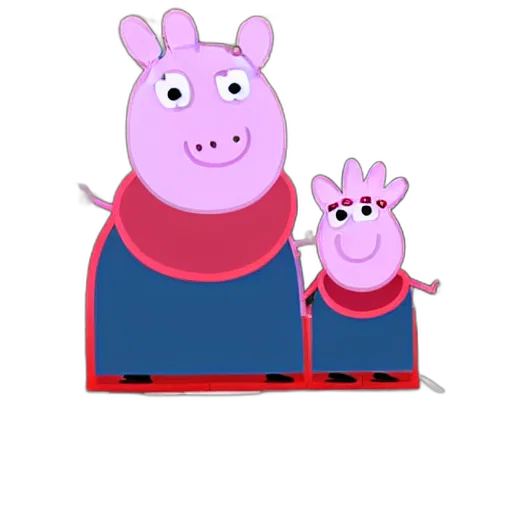animal, 3d render, concept art, cartoon, pixel art, peppa, pig, creating transparent PNG cut-out