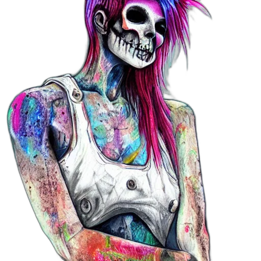 dress, jewelry, face, mask, watercolor, cartoon, cyberpunk, fantasy art transparent PNG cut-out