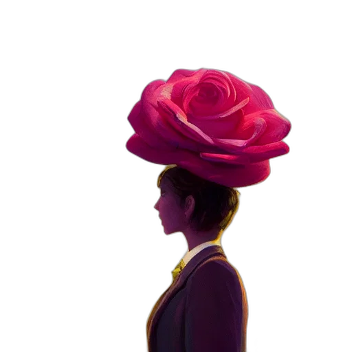 hat, crown, flower, dress transparent PNG cut-out
