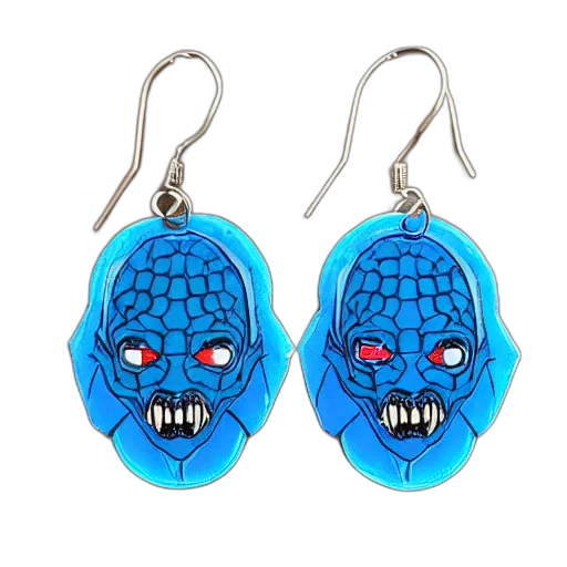 jewelry, demogorgon, wearing, blue transparent PNG cut-out
