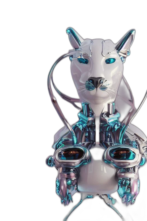 robot, cyberpunk, 3d render, concept art, close, portrait, modern, cybernetic transparent PNG cut-out