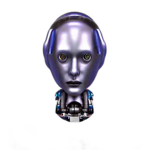 robot, face, mask, 3d render, cyberpunk, concept art, photorealistic, outer space transparent PNG cut-out