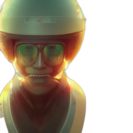 robot, face, mask, 3d render, concept art, cyberpunk, anime, outer space transparent PNG cut-out