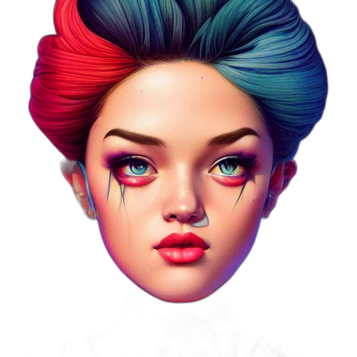 face, mask, crown, hair transparent PNG cut-out