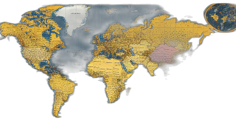 golden, miller, projection, geopolitical transparent PNG cut-out