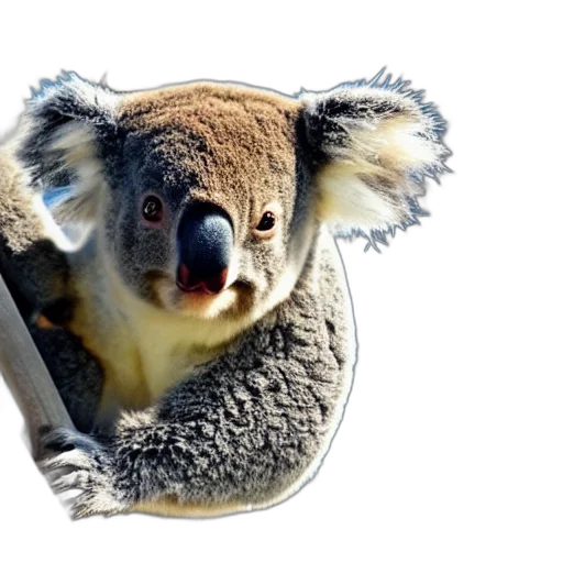 animal, creature, hat, staff, photorealistic, 3d render, concept art, koala transparent PNG cut-out
