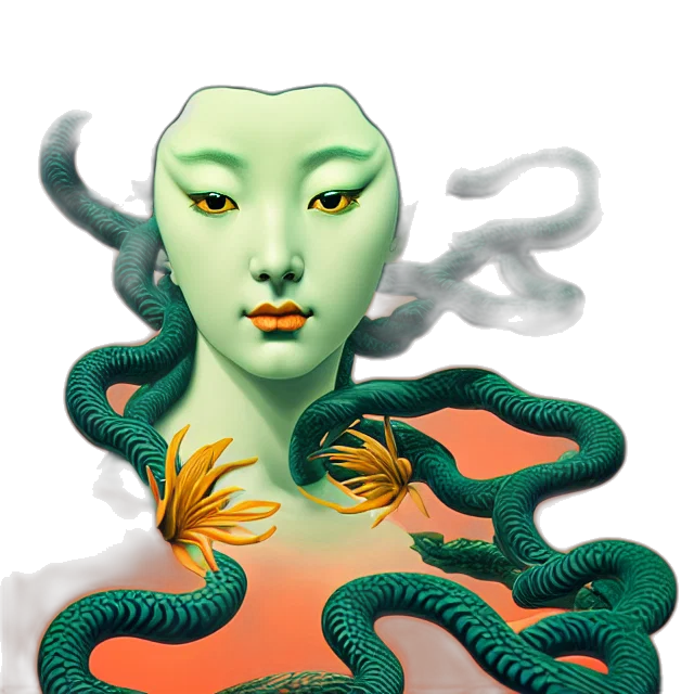 mask, creature, jewelry, dragon, concept art, 3d render, fantasy art, vaporwave transparent PNG cut-out