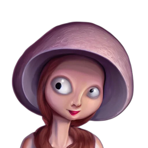 hat, face, dress, staff, cartoon, oil painting, fantasy art, concept art transparent PNG cut-out