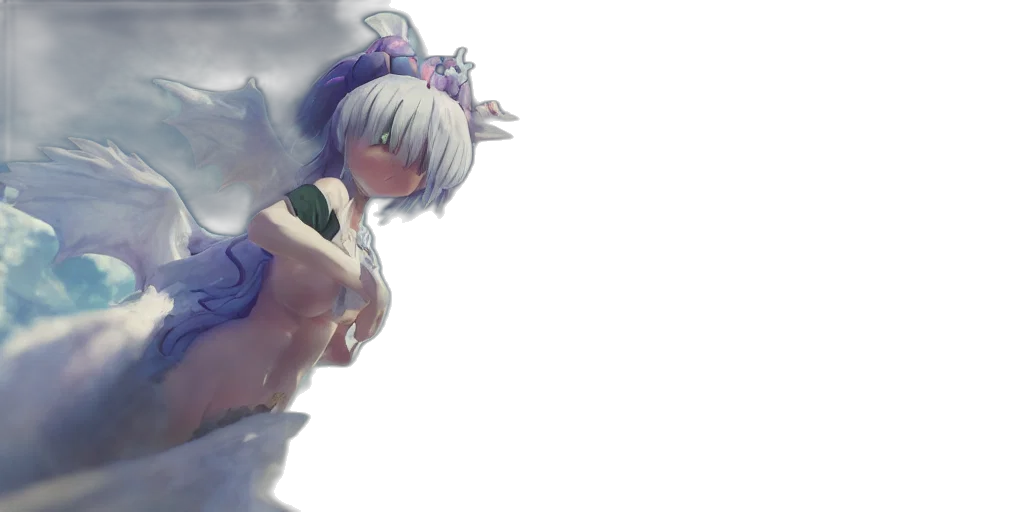 dress, flower, weapon, dragon, 3d render, anime, concept art, fantasy art transparent PNG cut-out