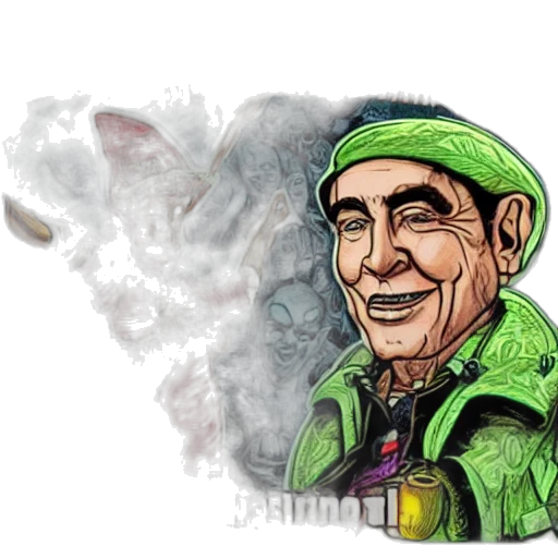 jacket, face, concept art, comic book art transparent PNG cut-out