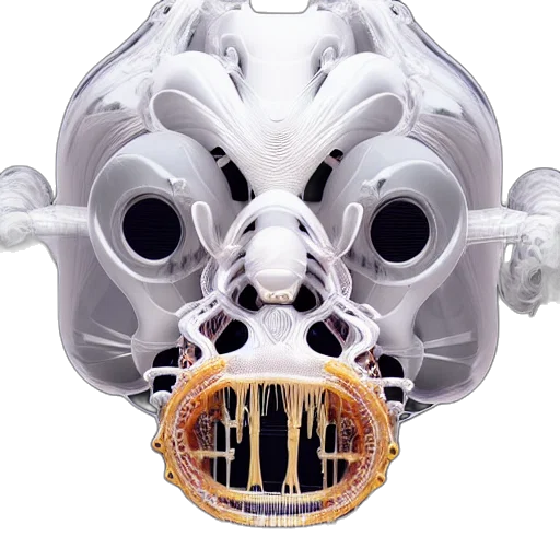 mask, robot, weapon, face, concept art, 3d render, cyberpunk, photorealistic transparent PNG cut-out