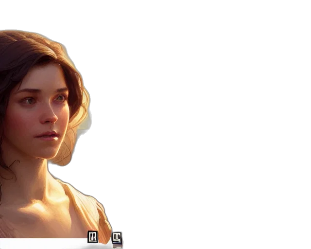 face, dress, crown, photorealistic, concept art, pixel art, 3d render, golden transparent PNG cut-out