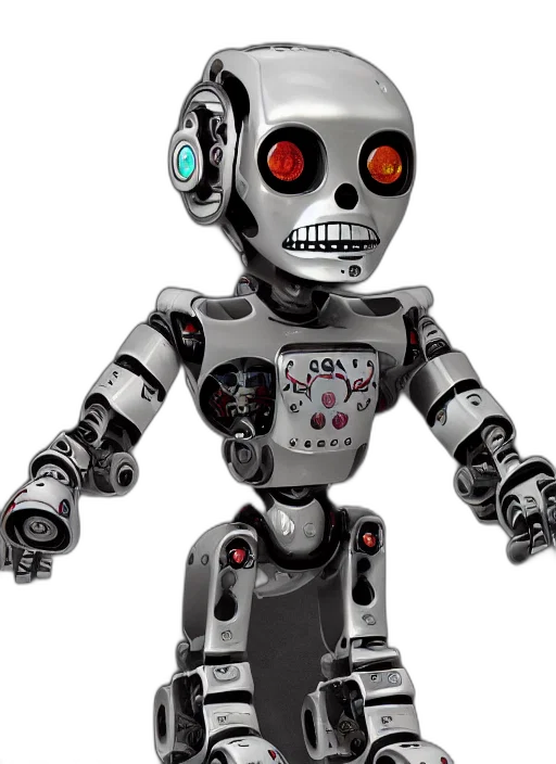 robot, 3d render, concept art, cyberpunk transparent PNG cut-out