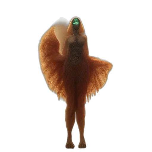 dress, creature, hair, animal, concept art, 3d render, fantasy art, artgerm transparent PNG cut-out