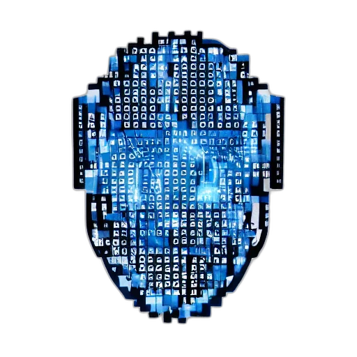 robot, face, mask, pixel art transparent PNG cut-out