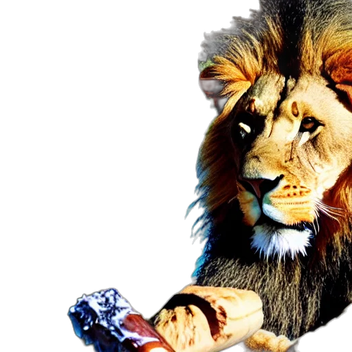animal, crown, weapon, photorealistic transparent PNG cut-out