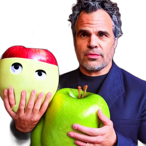 mask, food, mark, ruffalo, apple, costume transparent PNG cut-out