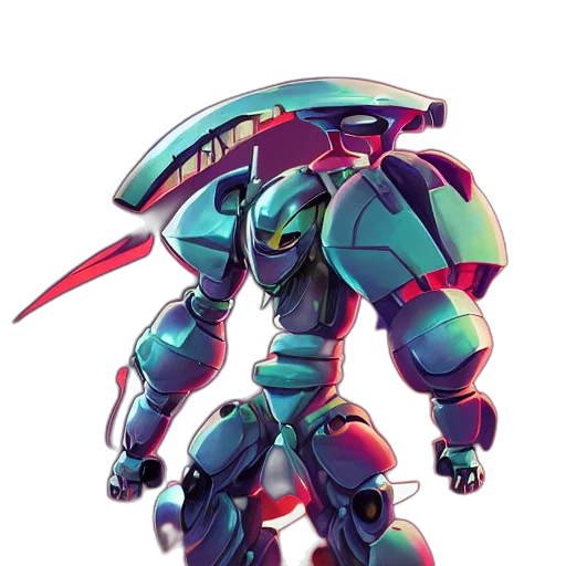 robot, weapon, concept art, pixel art transparent PNG cut-out