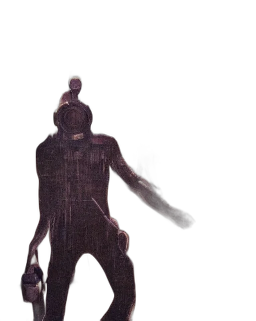 robot, creature, mask, staff transparent PNG cut-out