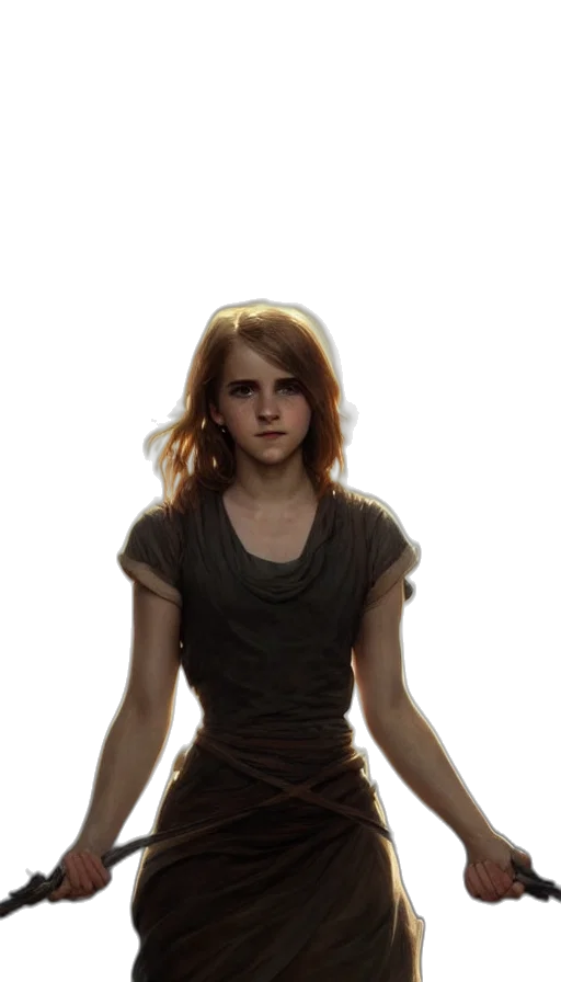 dress, face, weapon, creature transparent PNG cut-out