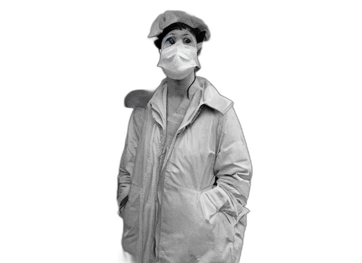 jacket, mask, staff, face transparent PNG cut-out