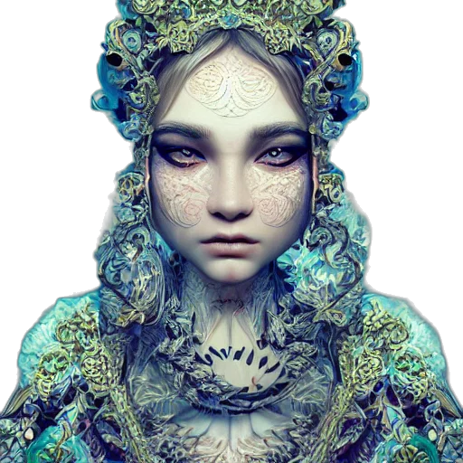 crown, jewelry, face, mask, fantasy art, photorealistic, concept art, 3d render transparent PNG cut-out