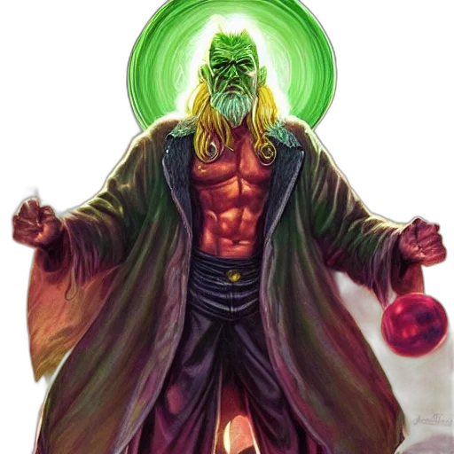 comic book art, fantasy art, concept art, green transparent PNG cut-out