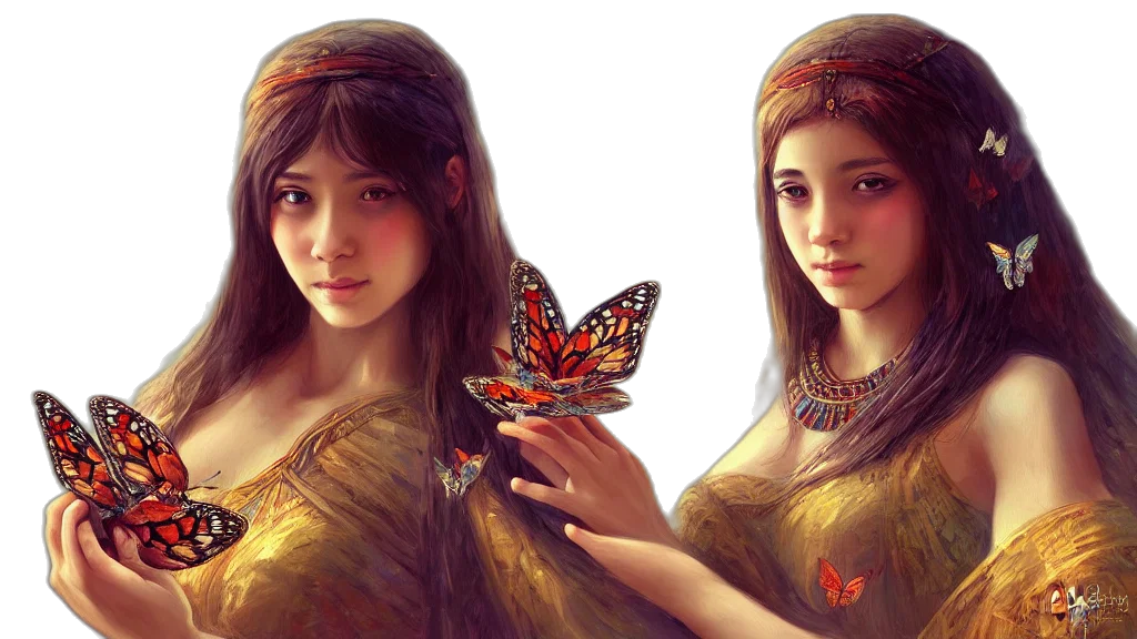 jewelry, crown, fantasy art, photorealistic, concept art, oil painting, forest, golden transparent PNG cut-out