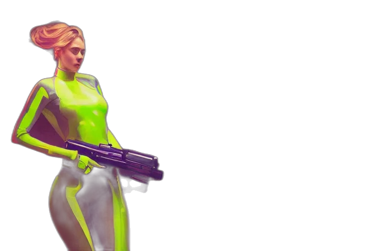 weapon, concept art, cyberpunk, pixel art transparent PNG cut-out