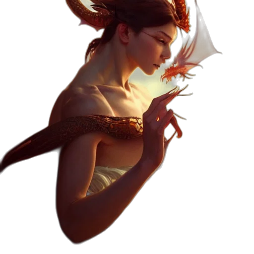 dragon, crown, creature, staff transparent PNG cut-out